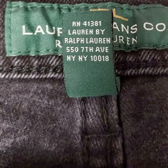 LRL Lauren Jeans Co green label high waist jeans size 12 black straight leg - Picture 11 of 12